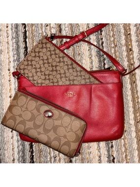Coach East/West Pop Crossbody & Matching Wallet Bundle
